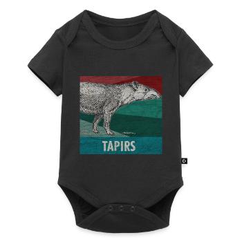 Tapir Animal Proboscis Zoo Animal Nature Retro Gift - Baby Premium short-sleeve bodysuit - black - Front