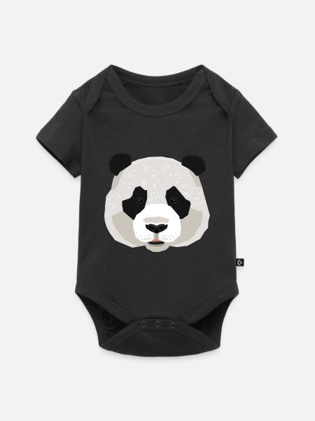 Panda panda bear - Baby Premium short-sleeve bodysuit - black