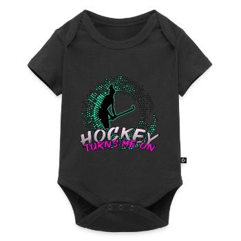 hockey girl field hockey turns hockey player ladies - Baby Premium short-sleeve bodysuit - black - Front