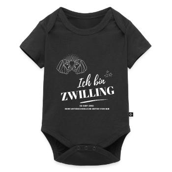 Ich bin Zwilling Sternzeichen Astrologie - Baby Premium Kurzarmbody - Schwarz - Vorne