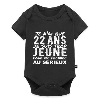I'm 22 years old | Humor 22 Year Anniversary Gift - Baby Premium short-sleeve bodysuit - black - Front