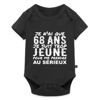 I am 68 years old | Humor Birthday Gift 68 years old - Baby Premium short-sleeve bodysuit - black - Front