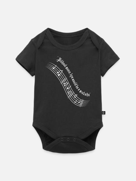 Live with Music - Baby Premium Kurzarmbody - Schwarz