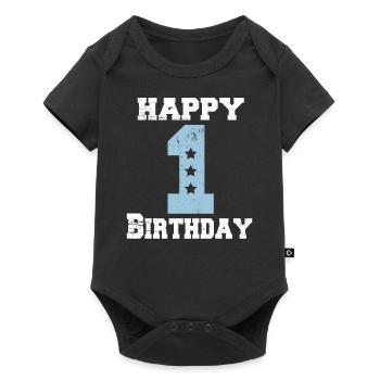 Joyeux 1 cadeau d'anniversaire premier anniversaire - Body à manches courtes Premium Bébé - noir - Devant