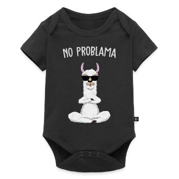 No Problama Cooles freches Lama Llama Geschenk - Baby Premium Kurzarmbody - Schwarz - Vorne