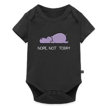 Funny lazy Hippo Nile Horse Nope gift - Baby Premium short-sleeve bodysuit - black - Front