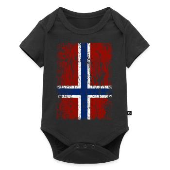 Norwegian flag upright - Baby Premium short-sleeve bodysuit - black - Front
