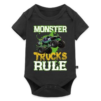 Monster trucks rule - Body à manches courtes Premium Bébé - noir - Devant