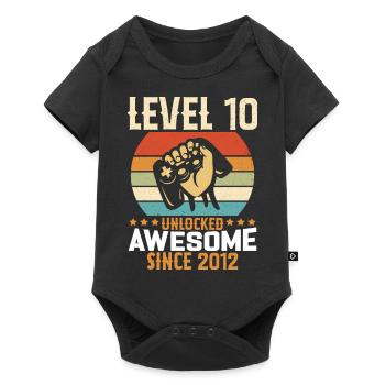 Level 10 Year Unlocked Gaming Birthday Gift - Baby Premium short-sleeve bodysuit - black - Front