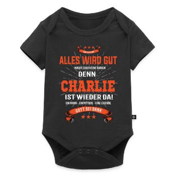 Alles ist gut denn Charlie ist wieder da! - Baby Premium Kurzarmbody - Schwarz - Vorne
