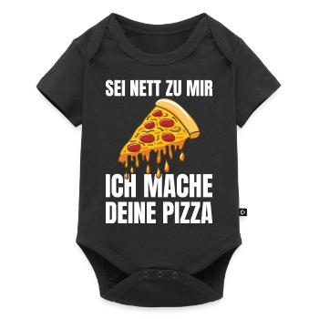 Sei Nett Zu Mir Ich Mache Deine Pizza Pizzabäcker - Baby Premium Kurzarmbody - Schwarz - Vorne
