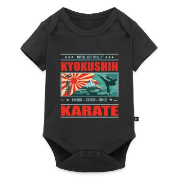 T-shirt de karaté Kyokushin Cool - Japan Design - Body à manches courtes Premium Bébé - noir - Devant