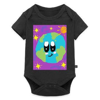 Funny Picture, Happy Earth - Baby Premium short-sleeve bodysuit - black - Front