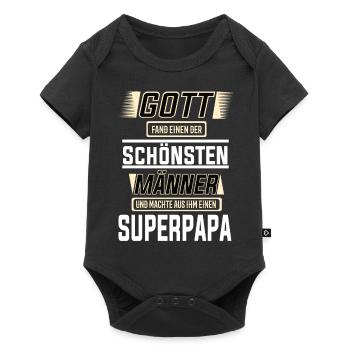 Superpapa, einer der schönsten Männer der Welt - Baby Premium Kurzarmbody - Schwarz - Vorne