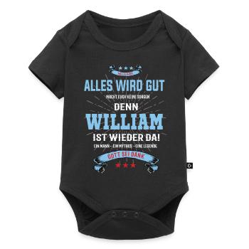 alles wird gut denn William Ist da T-Shirt - Baby Premium Kurzarmbody - Schwarz - Vorne