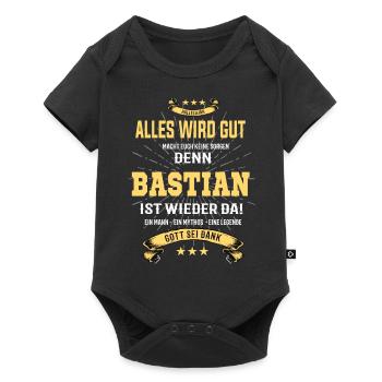 alles wird gut denn Bastian Ist da T-Shirt - Baby Premium Kurzarmbody - Schwarz - Vorne