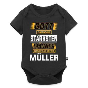 Müller einer der stärksten Männer der Welt - Baby Premium Kurzarmbody - Schwarz - Vorne