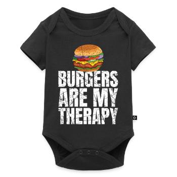 Burgers Are My Therapy Foodie Fast Food - Baby Premium short-sleeve bodysuit - black - Front