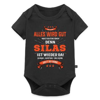 alles wird gut denn Silas Ist da T-Shirt - Baby Premium Kurzarmbody - Schwarz - Vorne