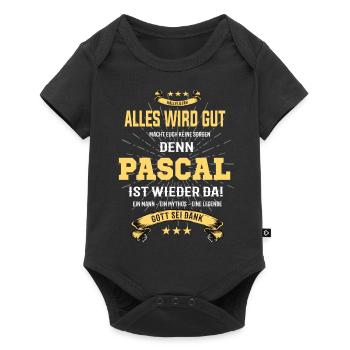 alles wird gut denn Pascal Ist da T-Shirt - Baby Premium Kurzarmbody - Schwarz - Vorne