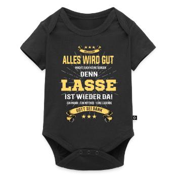 alles wird gut denn Lasse Ist da T-Shirt - Baby Premium Kurzarmbody - Schwarz - Vorne