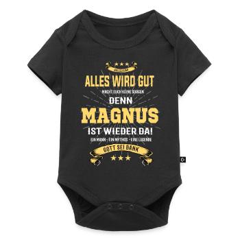 alles wird gut denn Magnus Ist da T-Shirt - Baby Premium Kurzarmbody - Schwarz - Vorne