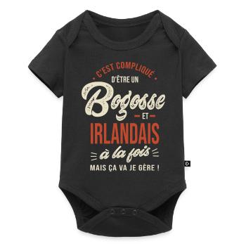 Irlandais Bogosse Cadeau Irlande - Body à manches courtes Premium Bébé - noir - Devant