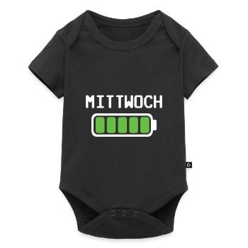 Mittwoch Akku voll geladen - Akkustand - Baby Premium Kurzarmbody - Schwarz - Vorne