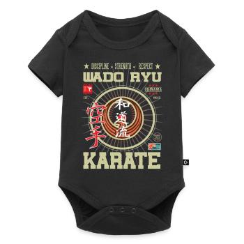 Wado-Ryu Karate Okinawa Design - Baby Premium Kurzarmbody - Schwarz - Vorne