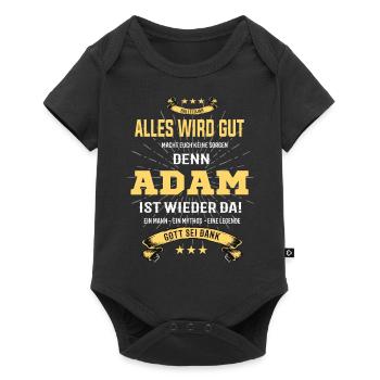 alles wird gut denn Adam Ist da T-Shirt - Baby Premium Kurzarmbody - Schwarz - Vorne