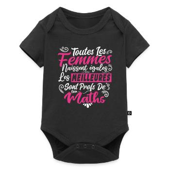 Prof Professeur Maths Métier Humour Cadeau - Body à manches courtes Premium Bébé - noir - Devant