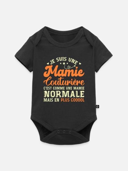 Mamie Couturière Humour Mamie Cadeau - Body à manches courtes Premium Bébé - noir
