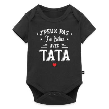 J'ai Bêtise Avec Tata - Body à manches courtes Premium Bébé - noir - Devant
