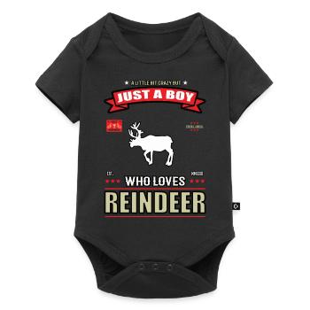 Juste un garçon qui aime la tenue de renne - Body à manches courtes Premium Bébé - noir - Devant