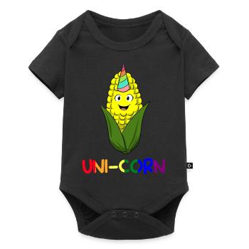 Uni-corn Bauer - Baby Premium Kurzarmbody - Schwarz - Vorne