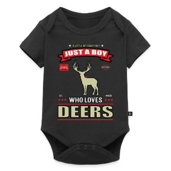 Juste un garçon qui aime Hirsche Outfit - Body à manches courtes Premium Bébé - noir - Devant