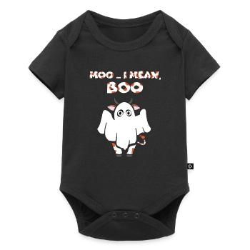Vache Fantôme Joyeux Halloween Halloween Costume Fantôme - Body à manches courtes Premium Bébé - noir - Devant