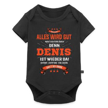 Alles wird gut denn Denis Ist da T-Shirt - Baby Premium Kurzarmbody - Schwarz - Vorne