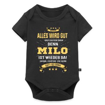 Alles wird gut denn Milo Ist da T-Shirt - Baby Premium Kurzarmbody - Schwarz - Vorne