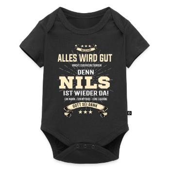 Alles wird gut denn Nils Ist da T-Shirt - Baby Premium Kurzarmbody - Schwarz - Vorne