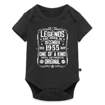 Né en Décembre 1955 Cadeau D’anniversaire 1955 - Body à manches courtes Premium Bébé - noir - Devant