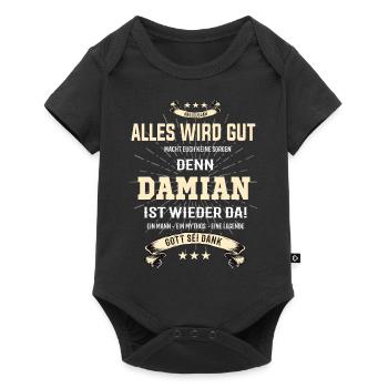 Alles wird gut denn Damian Ist da Outfit - Baby Premium Kurzarmbody - Schwarz - Vorne