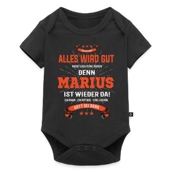 Alles wird gut denn Marius Ist da Outfit - Baby Premium Kurzarmbody - Schwarz - Vorne