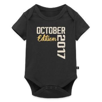 Oktober 2017 Vintage - Retro Geburtstagsgeschenk - Baby Premium Kurzarmbody - Schwarz - Vorne