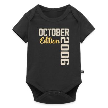 Oktober 2006 Vintage - Retro Geburtstagsgeschenk - Baby Premium Kurzarmbody - Schwarz - Vorne
