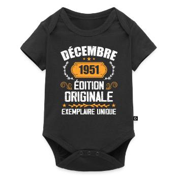 Anniversaire Cadeau Millésime Décembre 1951 - 195 - Body à manches courtes Premium Bébé - noir - Devant