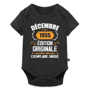 Anniversaire Cadeau Millésime Décembre 1955 - 195 - Body à manches courtes Premium Bébé - noir - Devant