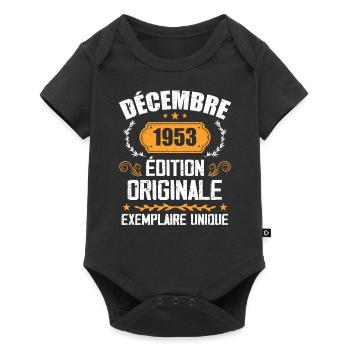 Anniversaire Cadeau Millésime Décembre 1953 - 195 - Body à manches courtes Premium Bébé - noir - Devant