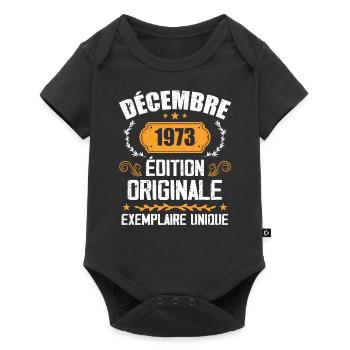 Anniversaire Cadeau Millésime Décembre 1973 - 19 - Body à manches courtes Premium Bébé - noir - Devant