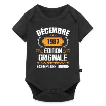 Anniversaire Cadeau Millésime Décembre 1987 - 198 - Body à manches courtes Premium Bébé - noir - Devant